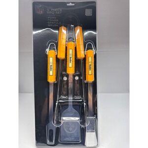NFL Pittsburgh Steelers 4 Piece BBQ Set Stainless Steel Grilling Tools Siskiyou